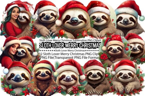 Download Sloth Lover Merry Christmas Sublimation - Premium Resources